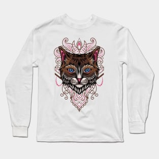 Cat Mandala Long Sleeve T-Shirt